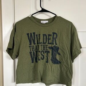 Green boxy graphic tshirt